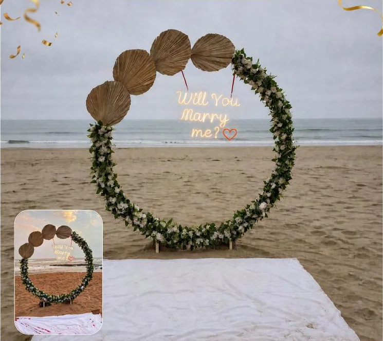 Bohemian Heart proposal setup in Diu