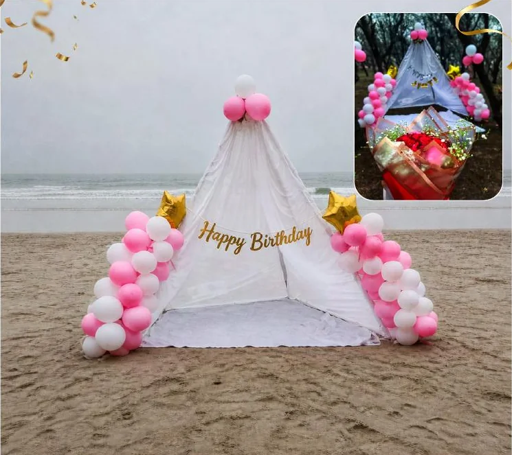Pink Paradise birthday setup in Diu